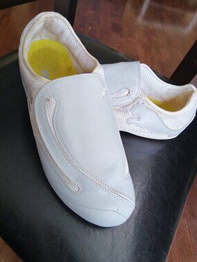 Puma Future Cat Low Slip On White Silver Motorsport Driving Shoes Womens 8 EU 38